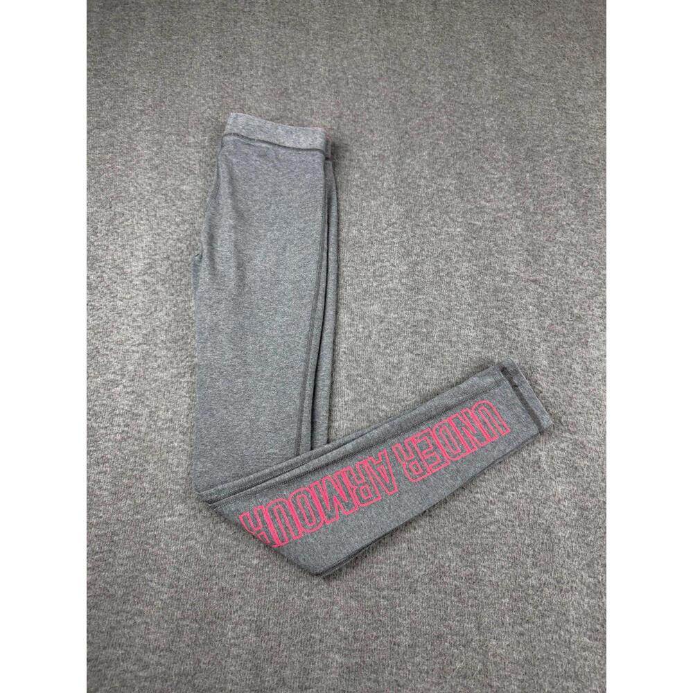 Under Armour HeatGear Crop Leggings With Pink Lettering Size XS
